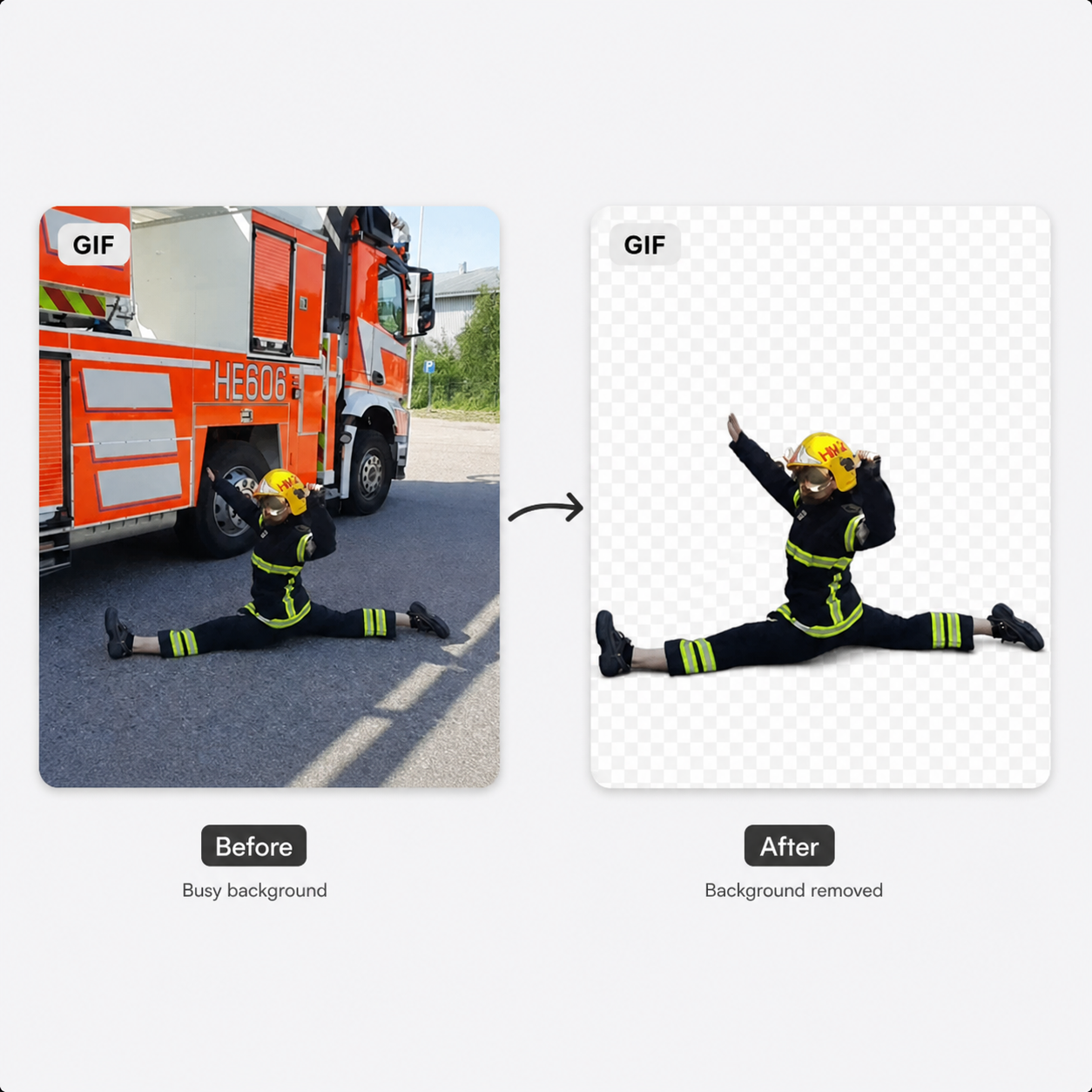 Remove background gif — animated product on transparent background