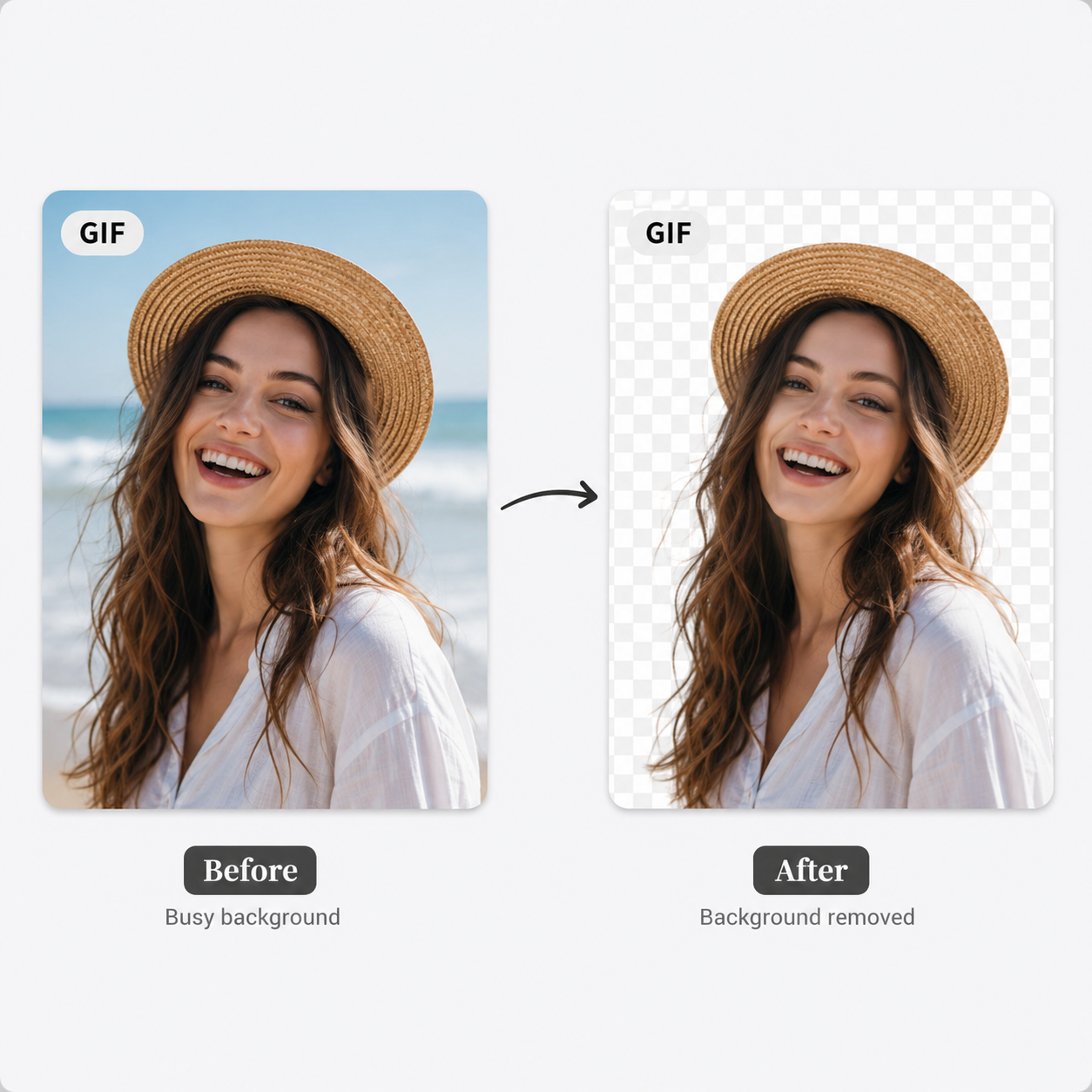 GIF background remover — group animation with custom background