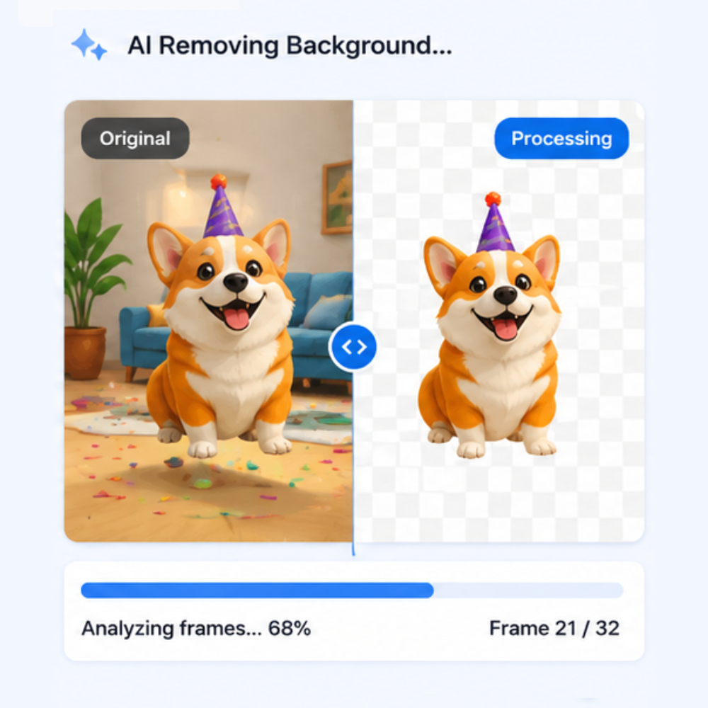 AI Removes Background from Every Frame